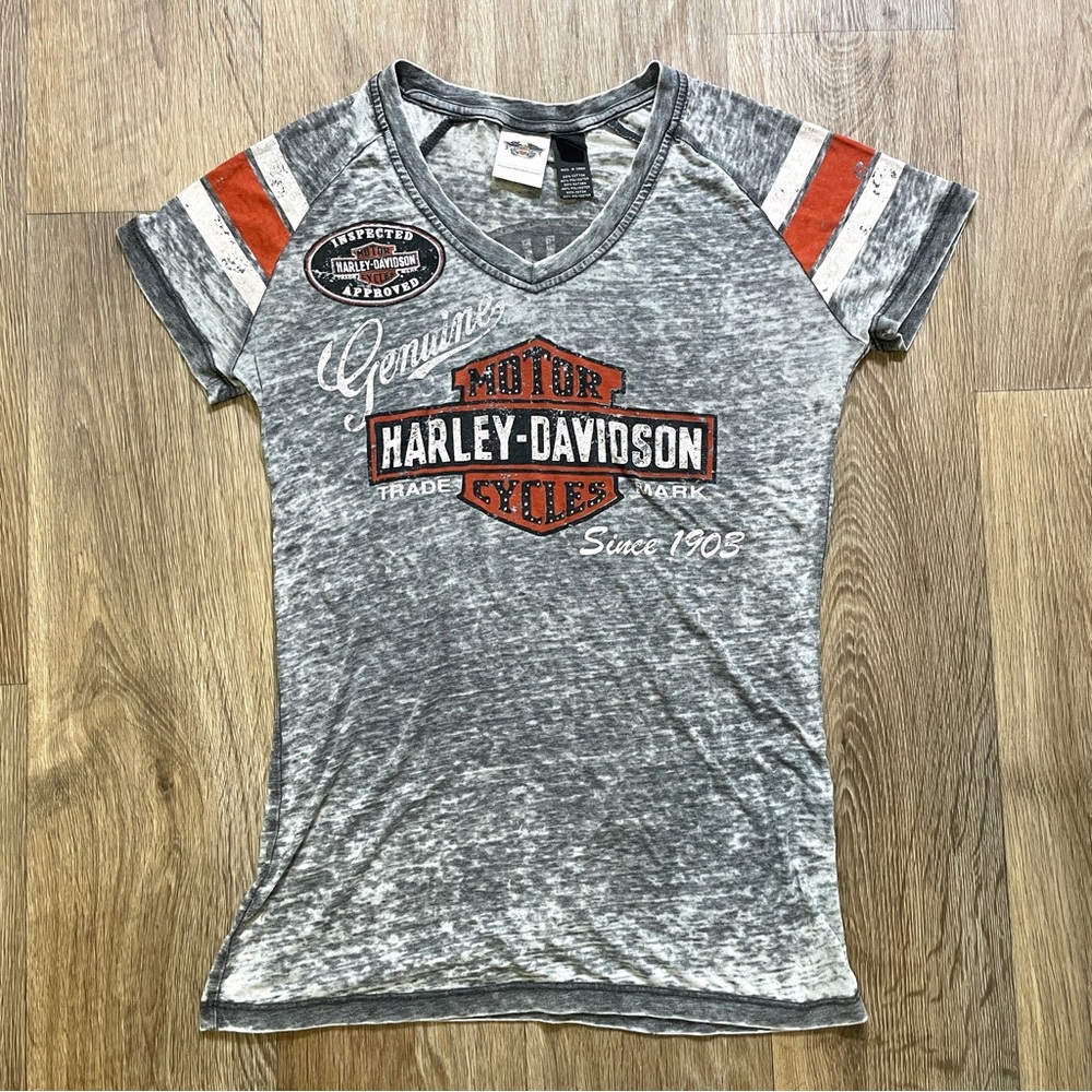 Harley-Davidson burnout rhinestone tee